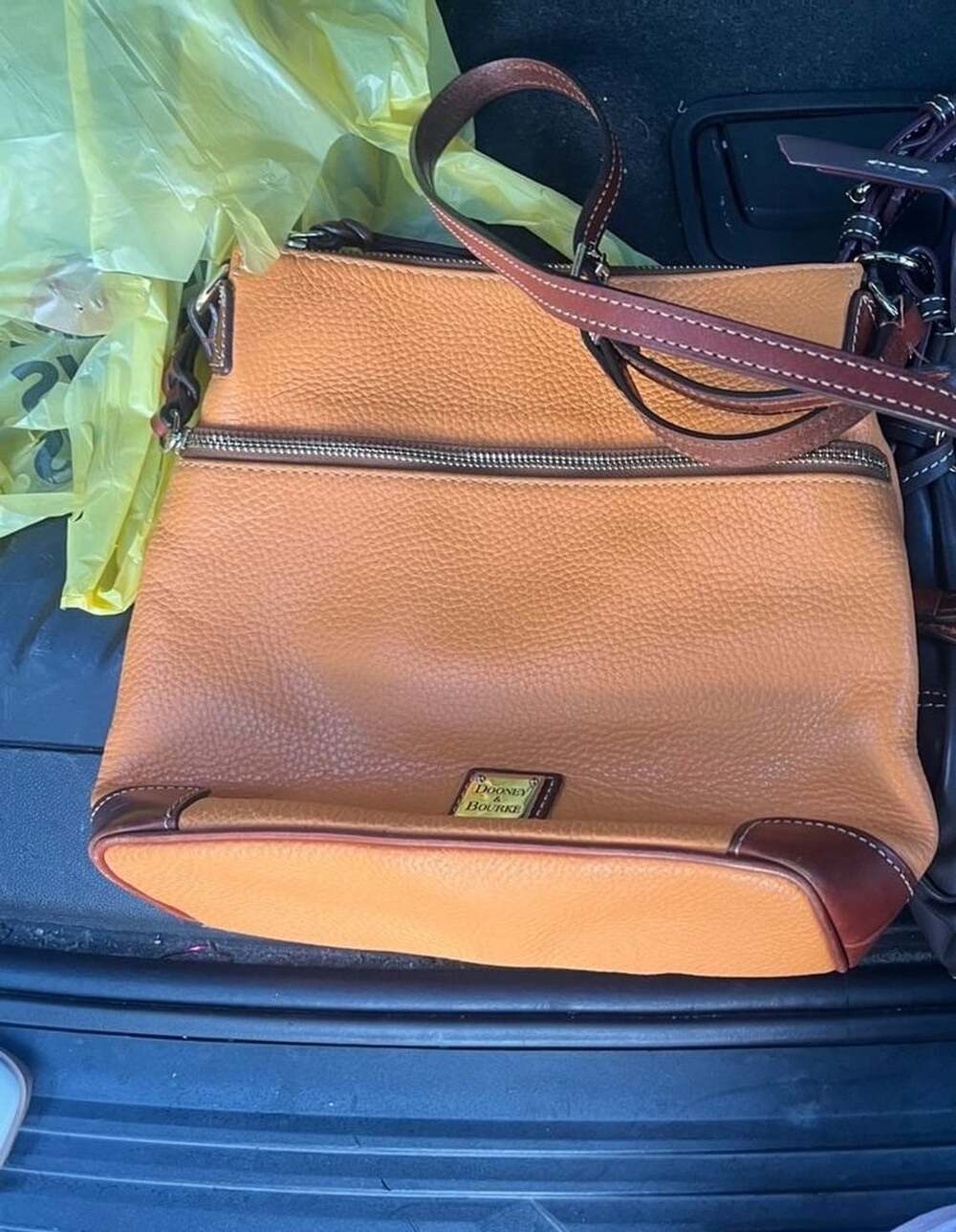 Dooney & Bourke Pebble Leather Orange Crossbody Bag